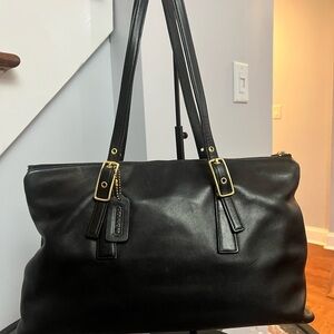 Vintage Coach Legacy Black Leather Zip Satchel